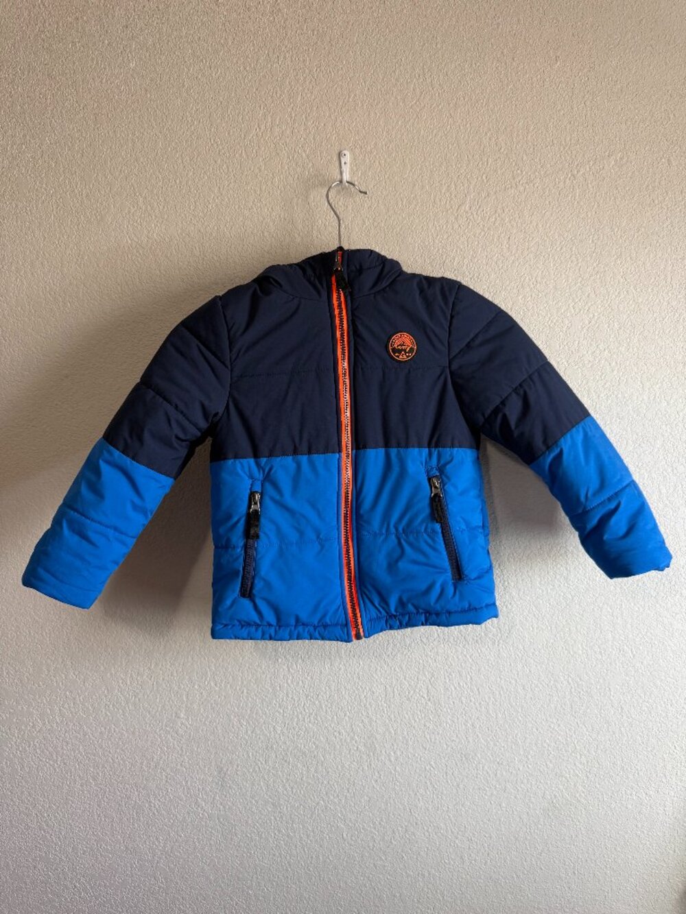 Gerry Boys Blue Navy Colorblock Hooded Puffer Winter Jacket Coat Size 5